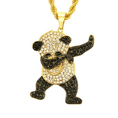 China Generous Handsome Panda Pendant Necklace Stylish Hiphop Custom Made Necklace High Quality And Low Price for sale