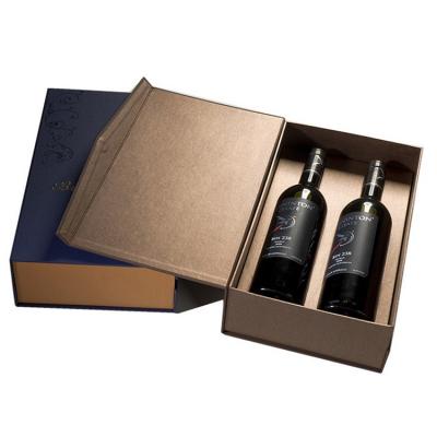 China Custom High Quality Printing Board Flip Partitions Gift Boxes For Rigid Wine Bottles Recyclable for sale