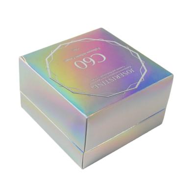 China Recyclable Custom Lid Cardboard Box Holographic Perfume Bottle Packaging Rigid Box and Paper Base Box for sale