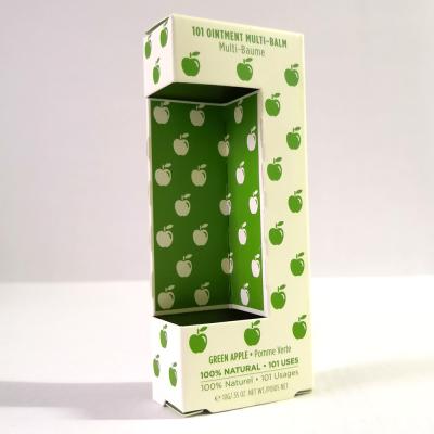 China Recyclable Custom Colored Eco Friendly Low Minimum Moq Folding Small Lip Balm Paper Box Packaging for sale