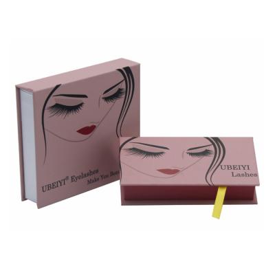 China Custom Rigid Magnetic Closure Recyclable Flip Eyelash Packaging Square Box Lash Case Cosmetic for sale