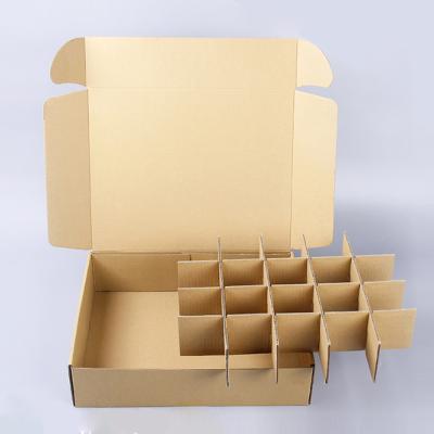 China Custom Hot Sale Cardboard Wine Bottle Box Full Color Printed Brown Divider Recyclable for sale