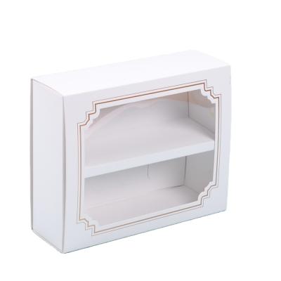 China Custom Card Recyclable Clean Paper Gift Box With Clear Lid And Clear Window for sale