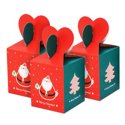 China Recyclable Custom Foldable Full Color Christmas Apple Box Christmas Treat Boxes Candy Box for sale