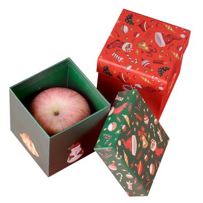 China Recyclable Custom Design Christmas Decoration With Lid Red Eve Small Gift Box Cardboard Packaging Box for sale