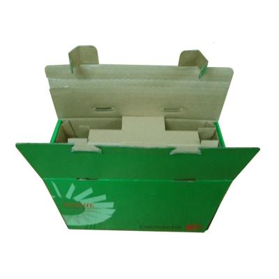 China Recyclable Custom Full Color Glossy Cardboard Corrugated Packaging Green Box For Ink Cartridge for sale