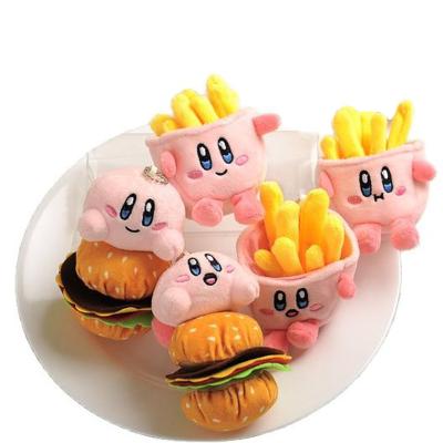 China Wholesale 12cm Fashion Star Kirby Plush Toys Keyring Pink Kirbi Cute Hamburger Chips Cotton Stuffed Small Dolls Pendants Gifts for sale