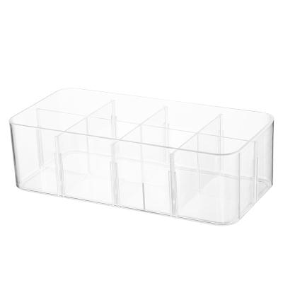 China Viable Hot Selling Plastic 4 Grid Cell Folding Divided Sock Bra Wardrobe Drawer Plastic Organizer Underwear Storage Box Amazon for sale