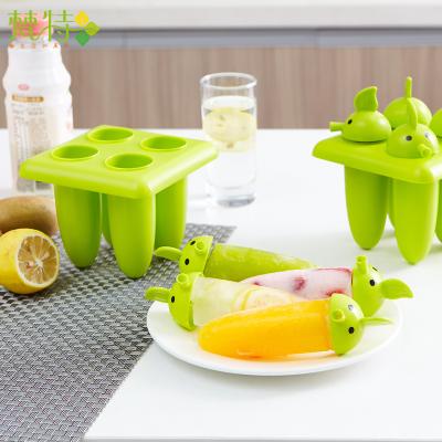 China Good Quality Green Free Design Stocked Plastic Safe Home Made Mold Kids Favorite Toy Ice Cream Popsicle Mold 108 DIY for sale