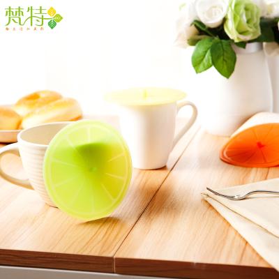 China Custom Anti-dust Seal Watermelon Shape Food Grade Silicone Cup Stocked Airtight Lids Mug Cover for sale