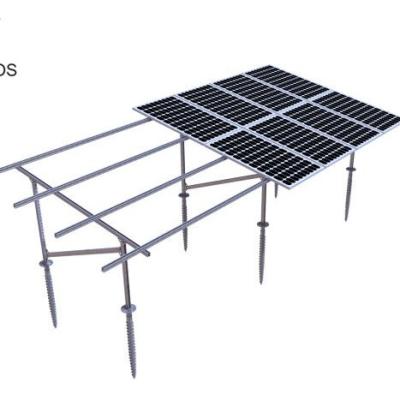 China Aluminum Ground Mounting Pre-Assembled Solar System With Ground Screw Pile for sale