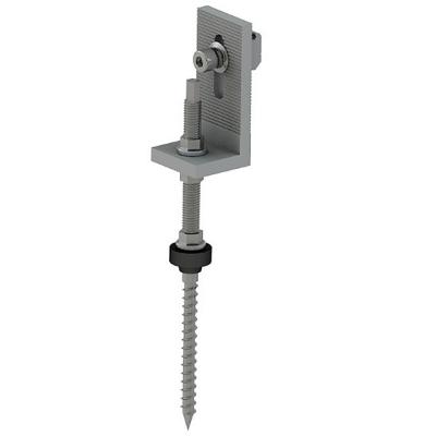 China 6005-T5 Aluminum Solar Roof Hanger Bolt With L Feet For Metal Pitched Roof Mounting for sale