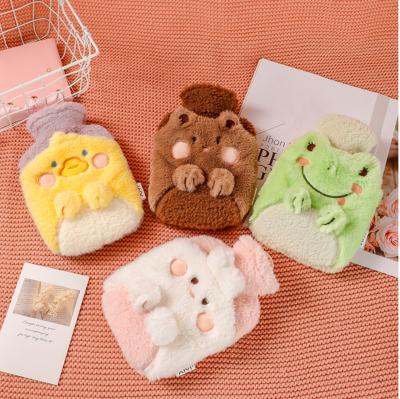 China Corduroy stereoscopic animal series cute home use high quality reusable PVC hand and foot hot water bag for sale