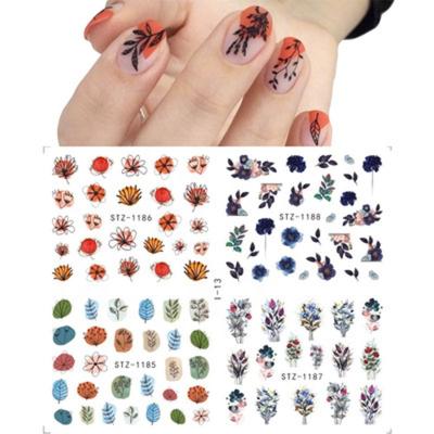 China Fashion/Summer Shockproof Sakura Tree Nail Water Stickers Pink Cherry Blossoms Decals Flowers Leaf Spring Nails Art Decoration Sliders Nail Decals for sale