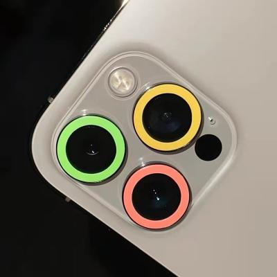 China Anti-scratch For iPhone 13 12 Pro Max Camera Lens Protectors Luminous Ring Glass Camera For iPhone 11 11pro 13mini 13pro Max Protective Film for sale