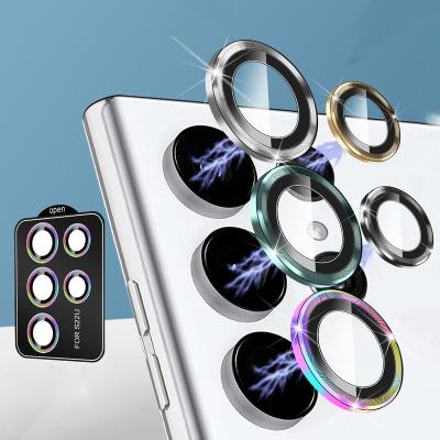 China Protector Camera For iPhone For Samsung S22 Camera Lens Tempered Glass Protector Metal Ring Bling For Samsung S22 Ultra Camera Lens Protector for sale