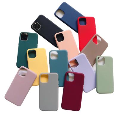 China Practical Shockproof Proof Matte Soft TPU Silicone Slim Cover For iPhone 11 12 13 Mini Pro Max Mobile Phone Case for sale