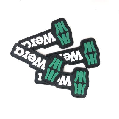 China DFA Viable 3D Custom Logo Silicone Shoes Private Rubber Label for sale