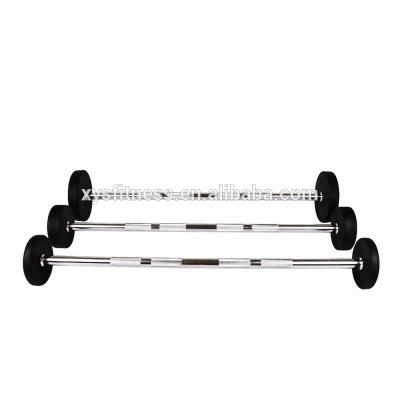 China Fitness Equipment Different Weight Fixed Barbell Straight Rubber Round for sale