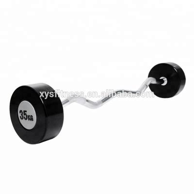 China Rubber or PU Barbell Weight Set Rubber Fixed EZ Loop Barbells for sale