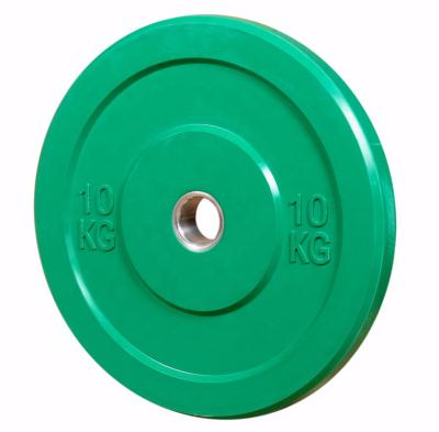 China Eco - Friendly Color Weight Plate Rubber Weight Plate Weightlifting Barbell Bumper Plates for sale