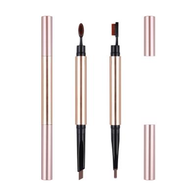 China Double Waterproof Eyebrow Pen With Head Brush Toothbrush Eyebrow Pencil Multifunctional Waterproof Long Lasting Makeup for sale