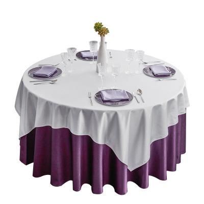 China CLASSIC Wholesale Hotel Dining Wedding Tablecloth Solid Color Round Restaurant Damask Grand Banquet Table Cloth for sale