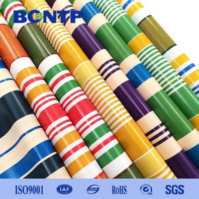 China pvc outdoor striped tarpaulin Waterproof anti-uv  high sthengh fireproof for sale