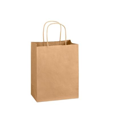 China Recyclable Custom Kraft Paper Clothing Packaging Bags With Twist Paper Handle for sale