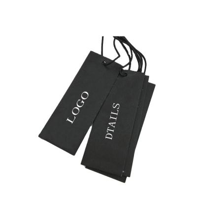 China Viable Custom Design Garment Hang Tag Black Paper Clothing Tag for sale