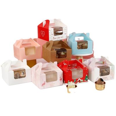 China 2022 New Design Good Quality Handmade Food Donut Packaging Boxes For Bakery Cake Store for sale