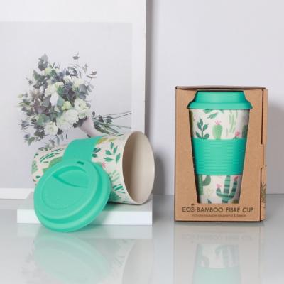 China FREE SAMPLE Viable Custom Reusable Eco Friendly Bamboo Fiber Plastic Travel Coffee Mug With Lid for sale