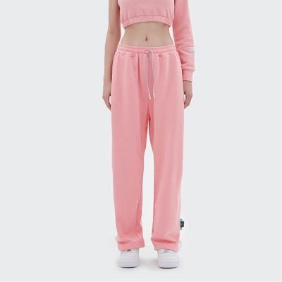 China Custom Knit Women's Drawstring Casual Wide Leg Breathable Casual Wide Leg Sweatpants Gym Solid Color Ladies Oversized Sports Joggers Pants for sale