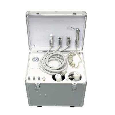 China Mini Luggage Design Portable Dental Unit With Air Compresor Portable Air Turbine Unit for sale