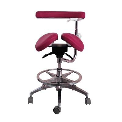 China Luxury Design Dental Ajustable Assistant Chairs Micro Fiber Leather Dentist Saddle Stool for sale