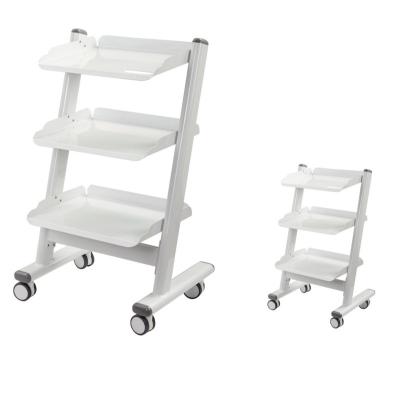 China Dental Clinic 3 Layer Dental Trolley Hospital Mobile Instrument Cart With 4 Universal Wheels for sale