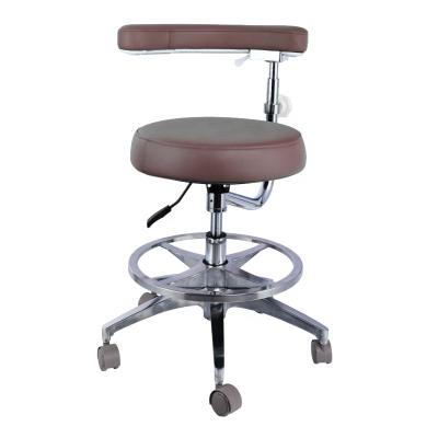 China Height Adjustable Hospital Furniture Chair Micro Fiber Leather Round Shape Dentist Stool for sale