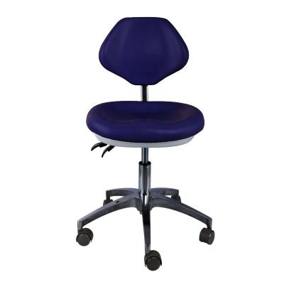 China Dental Clinic Doctor Assistant Stool Pu Leather Comfortable Seat Blue Color Dentist Stool for sale