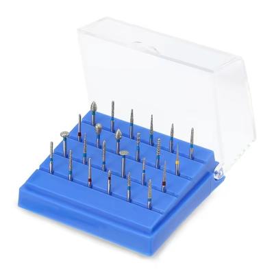 China 24 Holes Dental Disinfection Bur Box Different Color Diamond Bur Holder Plastic Dental Burs Holder en venta