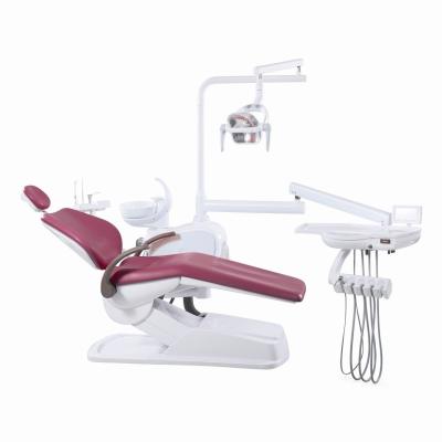 China Economic Design Pu Leather Dental Chair Unit With Down Mounted Operation Tray for sale