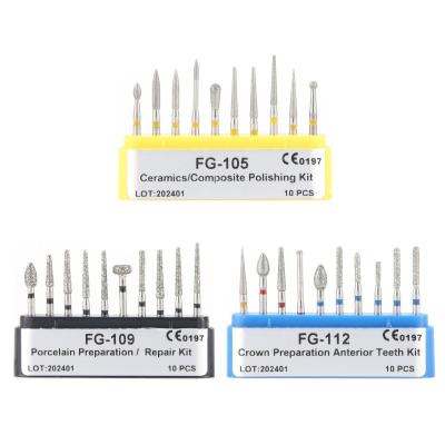 China dental Manufacturer FG High Speed Polishing Rotary Bur Surgical Dental Diamond Burs for sale