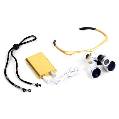 China Wireless Surgical Magnifying Glass With LED Headdlight Lighg Weight Dental 3.5X Surgical Loupes for sale