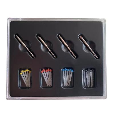 China Dental Straight Screw Tapered Endodontics Spiral Fiber Post With Drills 20 Posts And 4 Drills Dental Glass Fiber Post for sale