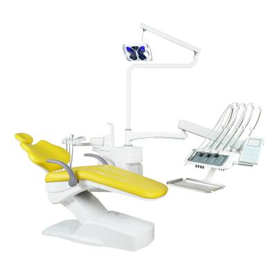 China Foshan Factory Dental Chair Unit 16 Sets One Container with Free Curing Light and Dental Scaler Top Mounted Dental Unit for sale