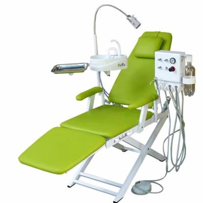 China Light Weight Dental Portable Chair Unit Mobile Folding Chair with Led Light Work with Portable Turbine Unit for sale