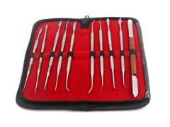 Double-Ended Dental Sculpture Knife Stainless Steel 10pcs/ Set Dental Wax Carving Tools