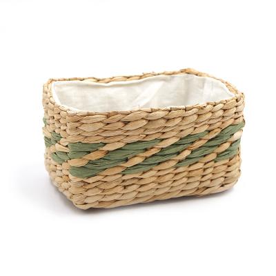 China Custom Handmade Vegetable Plankton Woven Organizer Viable Factory Supply Houseware Storage Boxes for sale