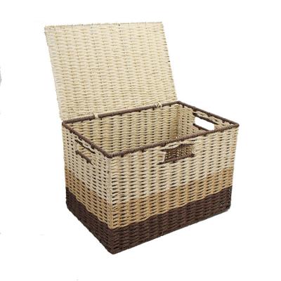 China Sustainable Custom Handmade Fabric Lining Willow Wicker Rattan Picnic Weaving Basket for sale