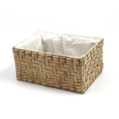 China Sustainable Water Hyacinth Straw Hand - Woven Storage Basket Laundry Basket Lanundry Receive Basket for sale