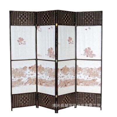 China CLASSIC Movable Partition Wall Soundproof Bamboo And Rattan Handcraft Room Divider Screen for sale